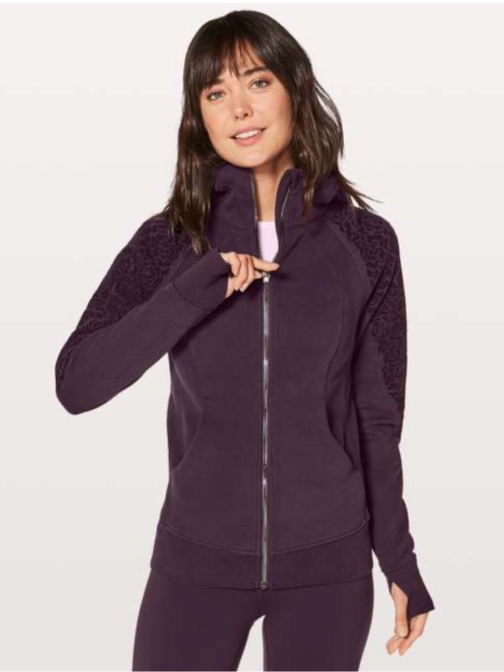 lululemon athletica Plum Scuba Hoodie with Velvet Shoulder Panels